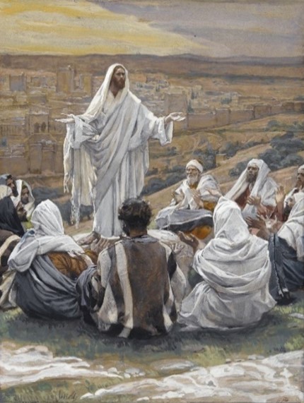 Jesus teaching his disciples to pray