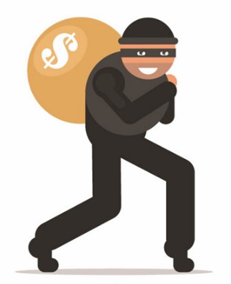 A cartoon picture of a robber