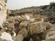 Stones from the temple, which was destroyed by the Romans