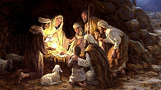 Shepherds visit baby Jesus