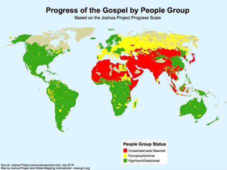Gospel nations map