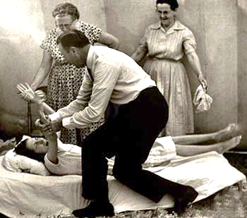 Oral Roberts praying for a bedridden girl
