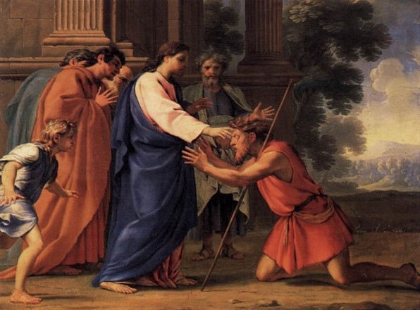 Jesus heals a blind man