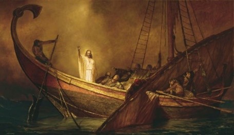 Jesus calms the sea