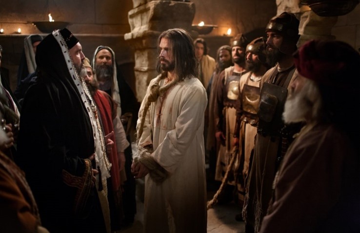 Jesus on trial before the Jewish high priest