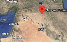Google map of Nineveh in Mosul, in Northern Iraq