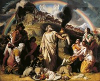 Noah with his family after the flood