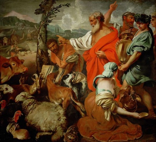 Noah with the animals and his family