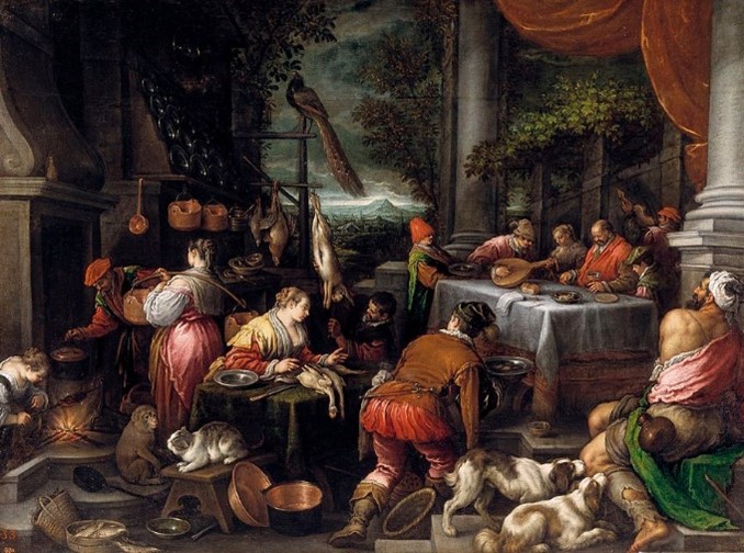 Lazarus begging at the rich man’s table