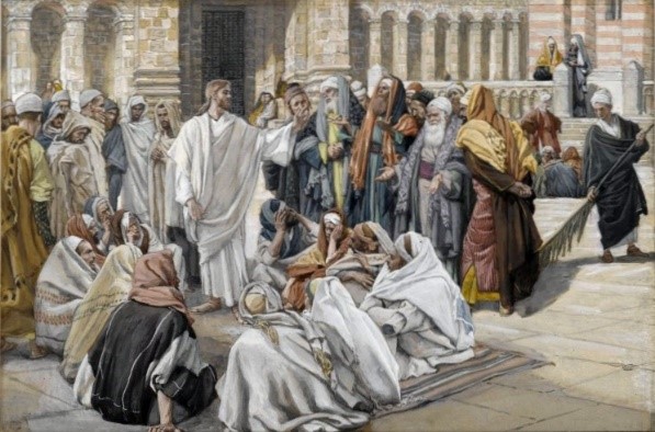 Jesus teaching at the temple