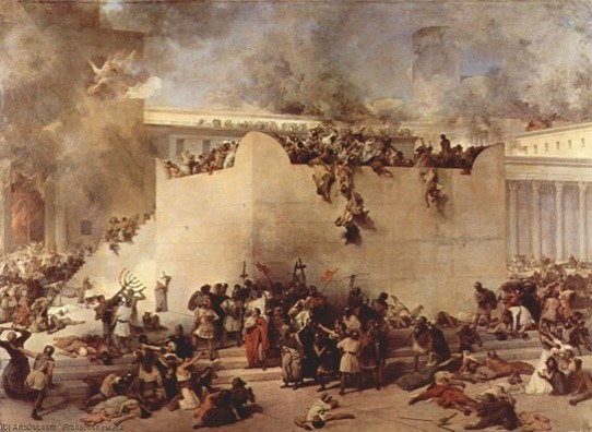 The slaughter of the Roman destruction of the temple
