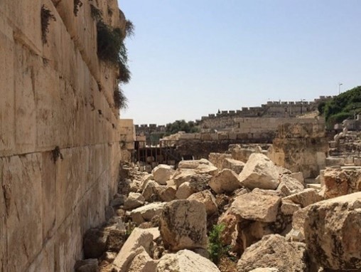 Stones thrown down from the destruction of the temple by the Romans