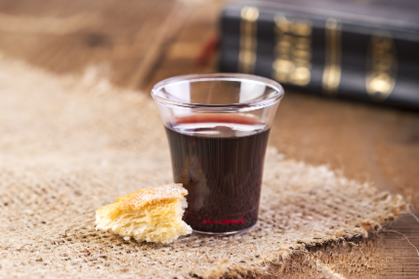 Communion bread and wine