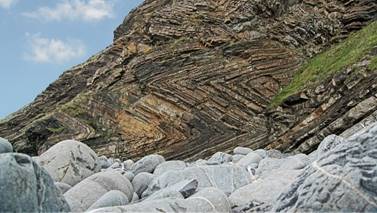 Folded rock strata